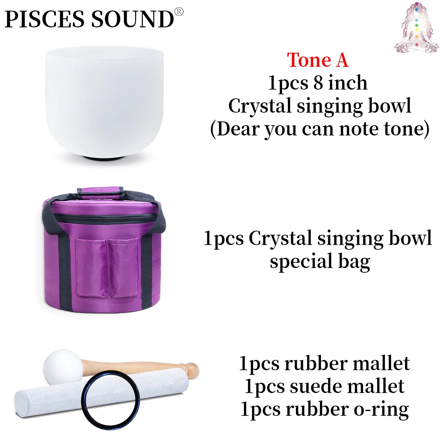 432hz 8inch Sound Healing Chakra Meditation Singing Bowl Crystals with Bag Spiritual Yoga Cueco De Tibetano Musical Instruments